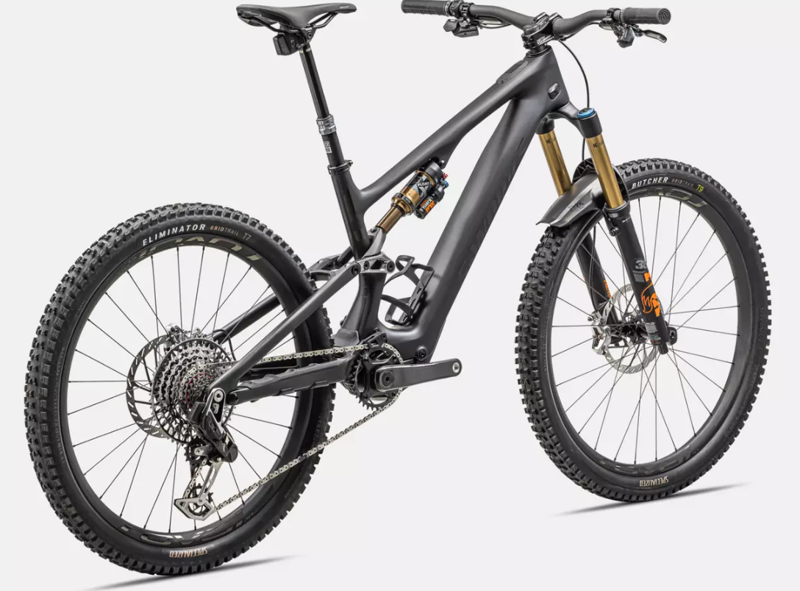 Specialized S-Works Turbo Levo SL Electric Full Suspension Mountain Bike 2023 in Black Chrome Foil Silver-5